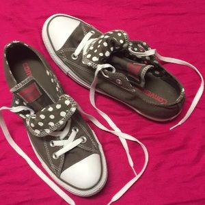 Gray Converse Low Top Canvas Sneakers